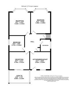 Detached 2 Bedroom Bungalow in Dennistoun Avenue, Christchurch, Dorset, BH23 3QL - Freehold & Vacant Possession