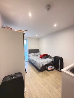 FOR SALE BY ONLINE AUCTION

Apartment currently rented until July 2025 at a weekly rent of £150. Excellent Investment and yield.  A fully self contained studio (1 bedroom) flat with en-suite bathroom.  The flat has access to the on site fully equipped gym, laundry and access to the large roof top terrace located in the same building.  This flat also comes with its own dedicated parking bay.