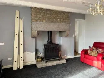 2 Bedroom stone cottage to finish renovating with outbuildings and almost 2 acres of land.