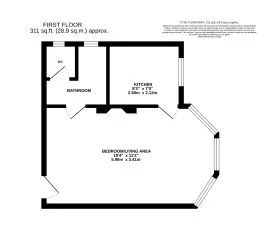 Studio Flat in Need of Renovation, 26 Donoughmore Road, Bournemouth, Dorset, BH1 4HG - Share of Freehold & Vacant Possession - Flat 3, 26 Donoughmore Road, Bournemouth, Dorset, BH1 4HG
