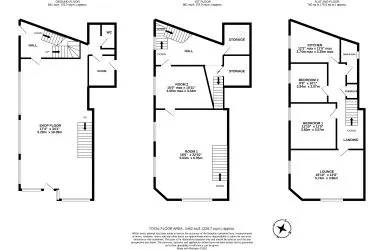 Mixed use premises set over 4 floors comprising of ground and first floor sales, basement, staff area, storage areas and a 2 bedroomed flat on the third floor, in all extending to 2,462 sq. ft. or thereabouts
