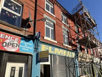 Mixed - Use Building: Commercial shop use class on the ground floor, with a part converted uppers to a 3 bed residential flat. Requires physical separation with a stud wall from commercial to residential.