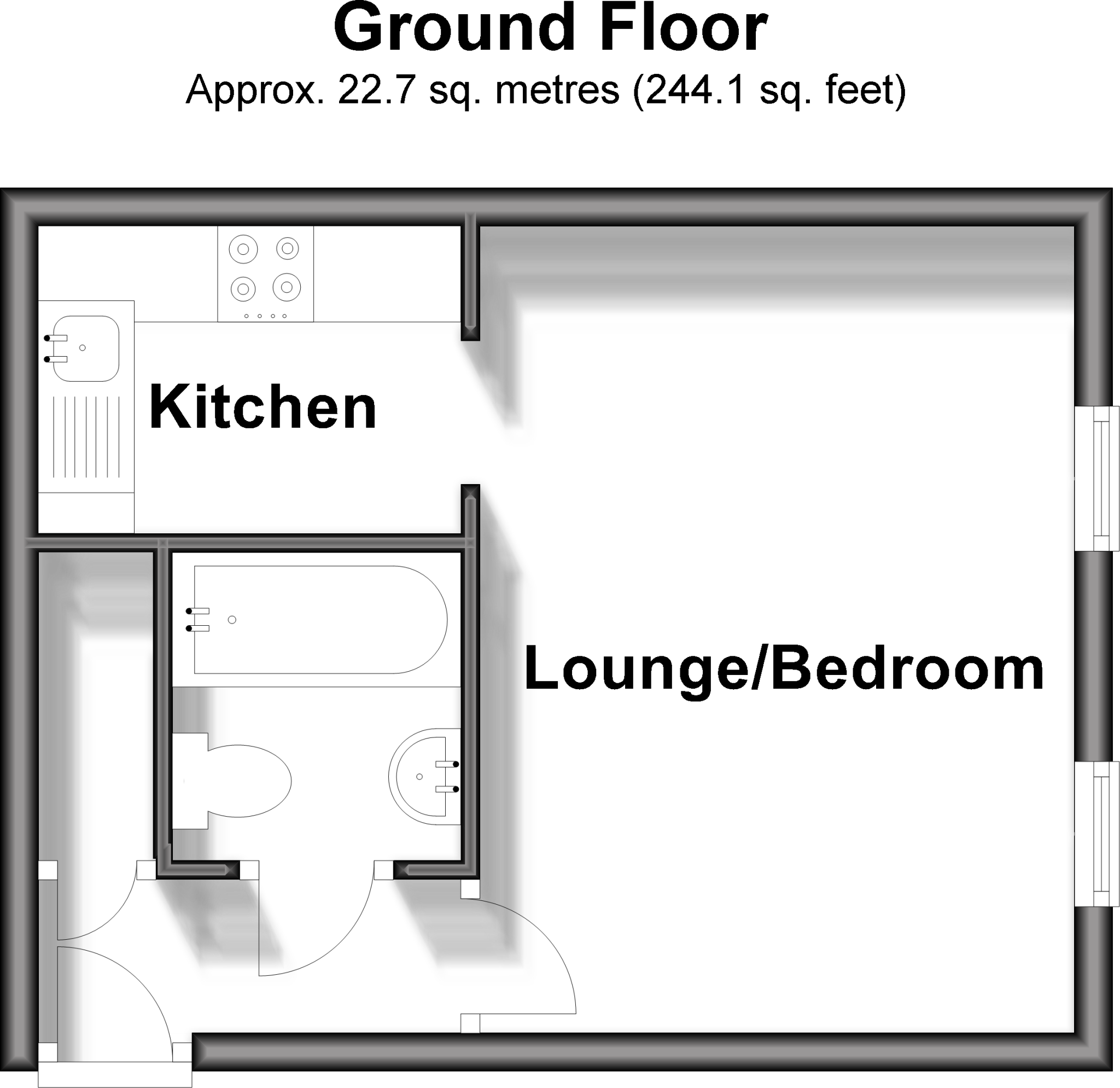 1 bed Studio