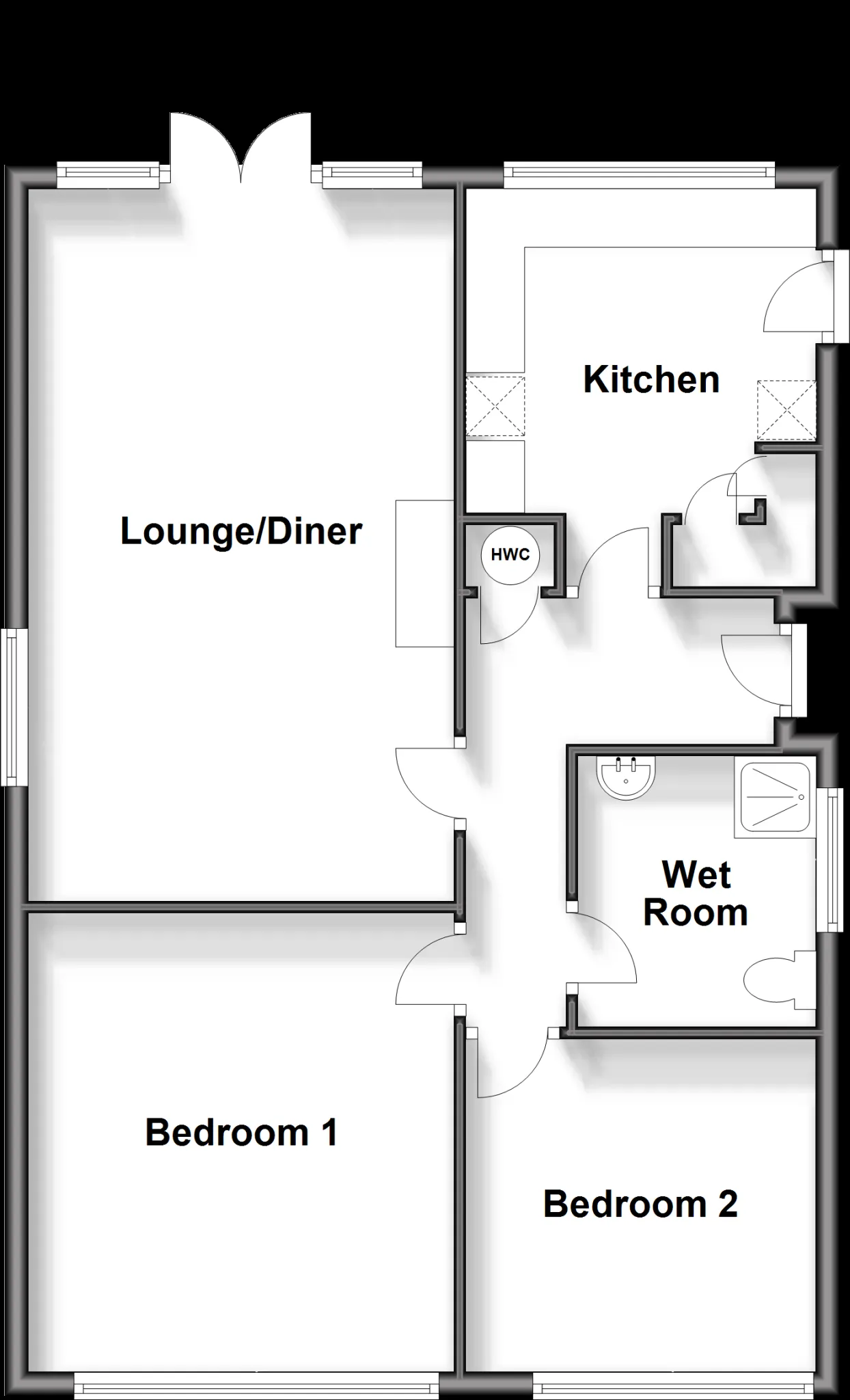 2 bed Detached Bungalow