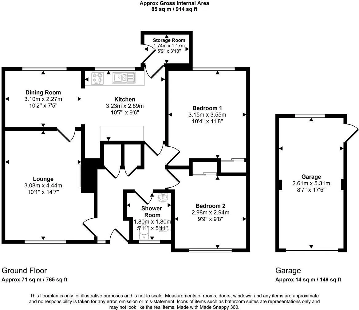 2 bed Detached Bungalow