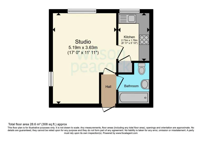 1 bed Studio
