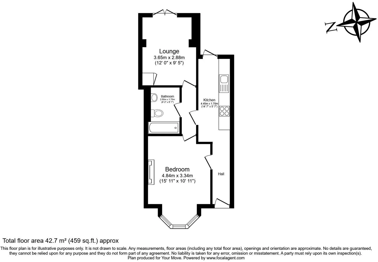 1 bed Ground Flat
