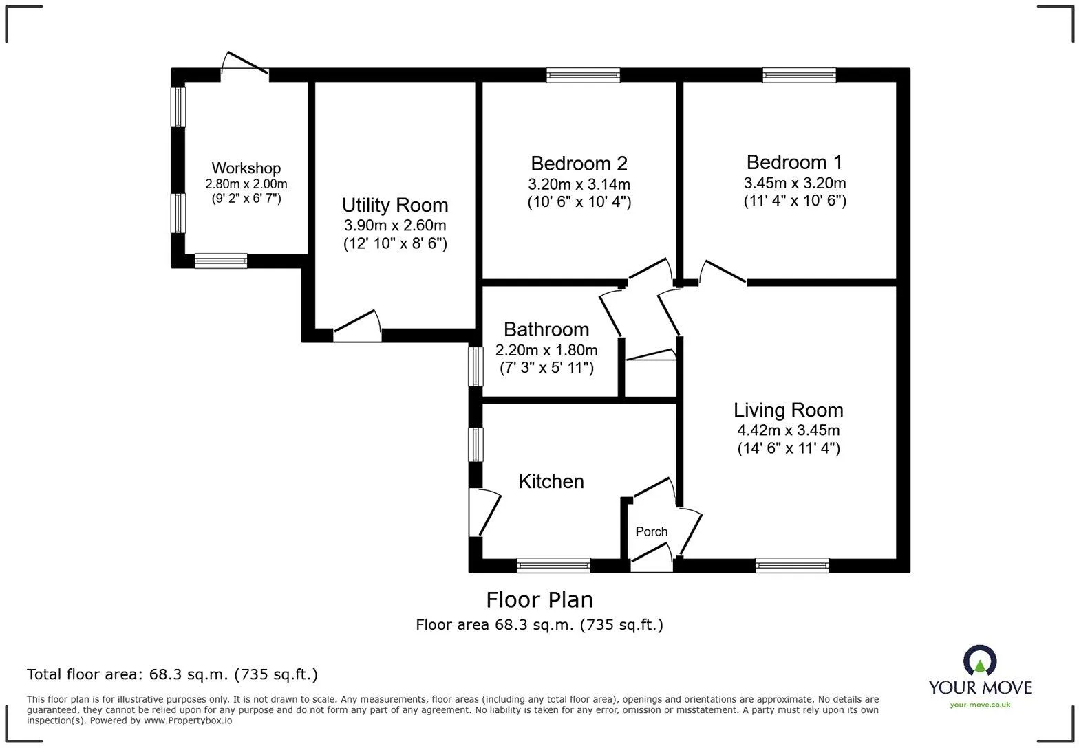 2 bed Semi-Detached Bungalow