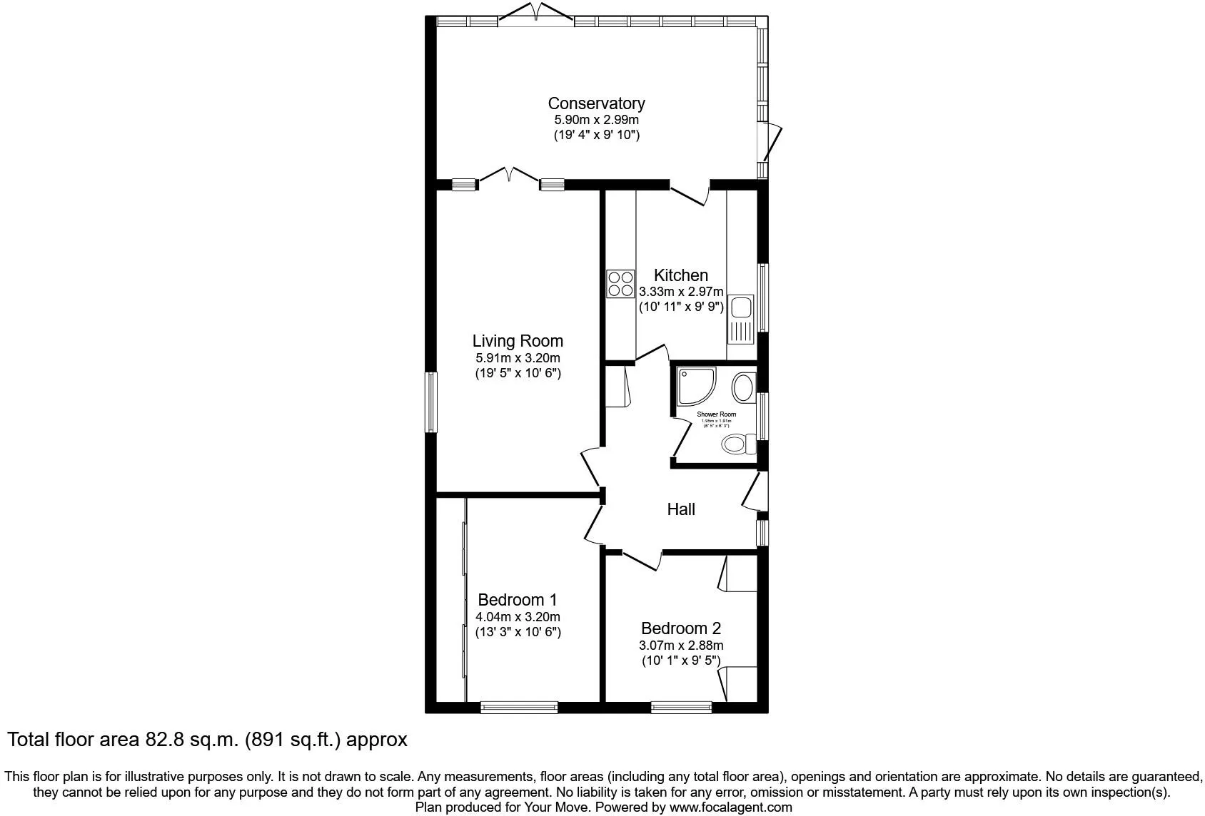 2 bed Semi-Detached Bungalow