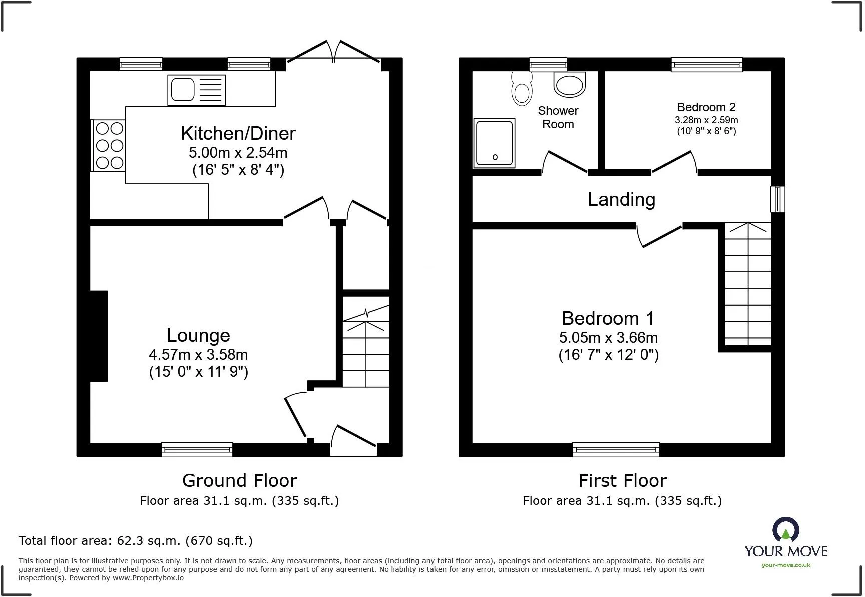 2 bed Semi-Detached