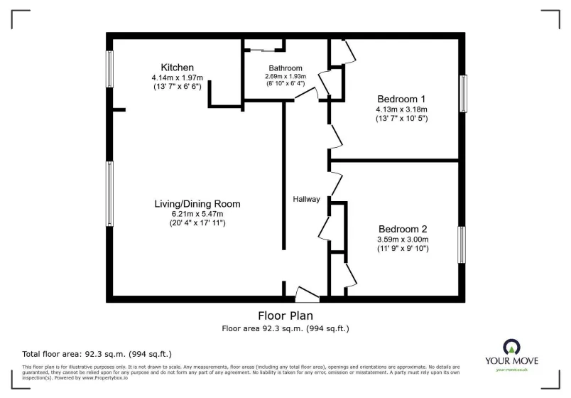 2 bed Block of Apartments