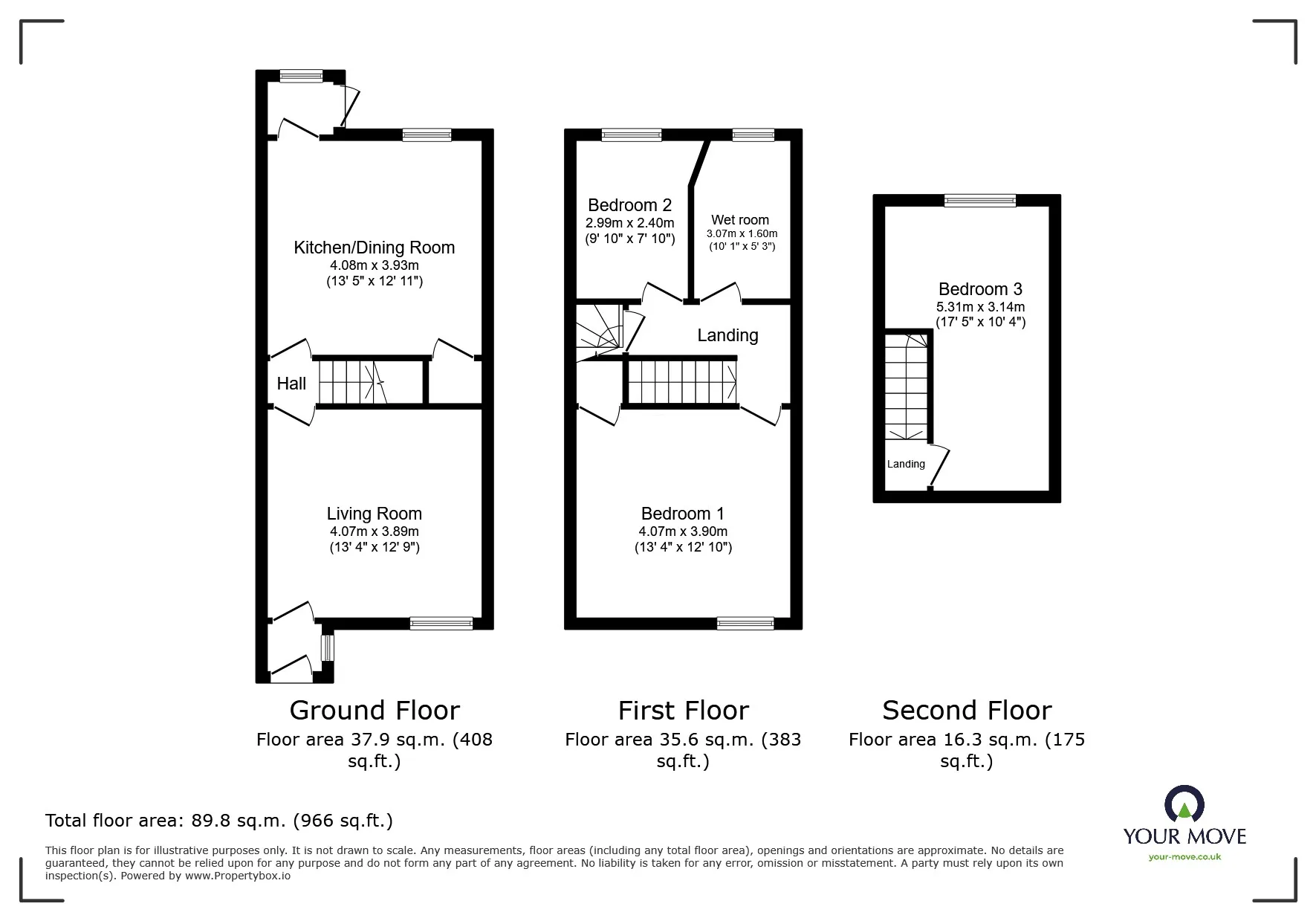 3 bed End of Terrace