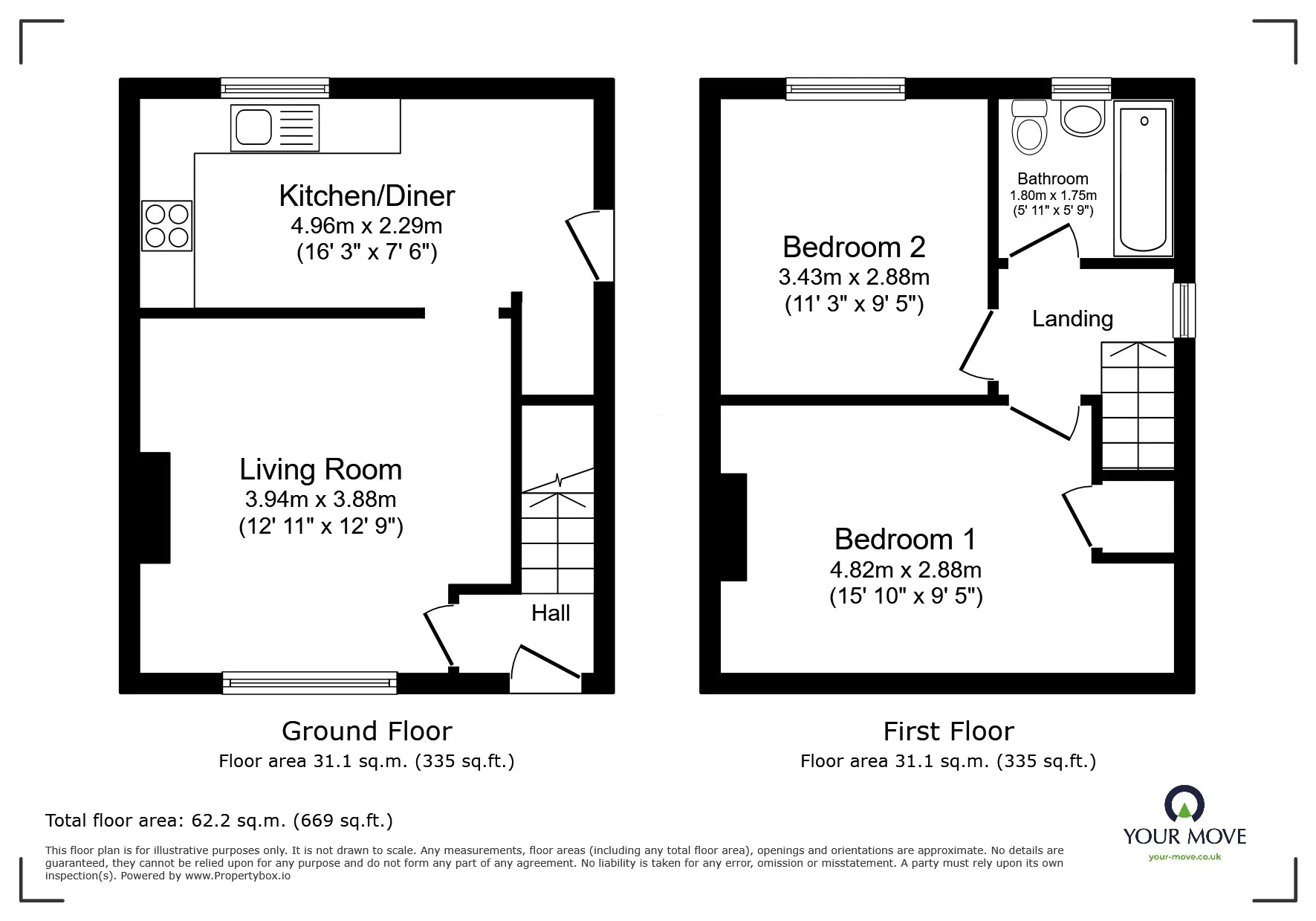 2 bed Semi-Detached