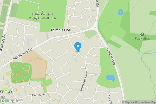 Map location for Foxes Meadow, Sutton Coldfield, West Midlands, B76 1AW