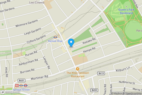 Map location for 114 Keslake Road, London NW6 6DG