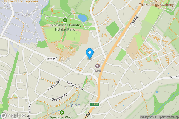 Map location for 15 Grove Road, Hastings, East Sussex, TN35 4JS