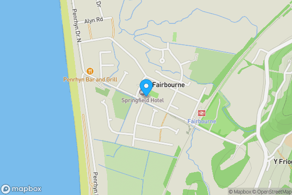 Map location for The Springfield Hotel, Beach Road, Fairbourne, Gwynedd LL38 2PX