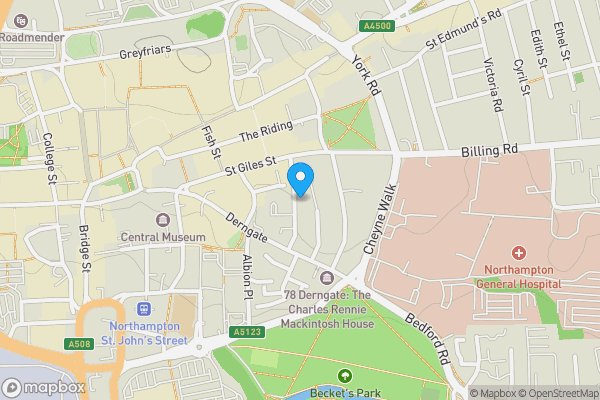 Map location for Flat 1, 30 Hazelwood Road, Northampton, Northamptonshire, NN1 1LN