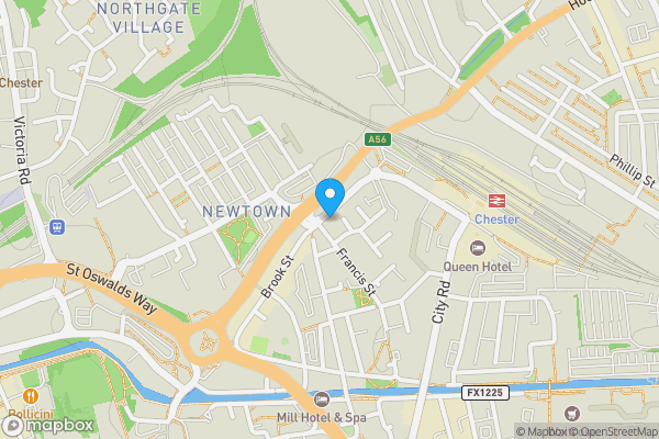 Map location for 102 Brook Street, Chester, Cheshire, CH1 3DU