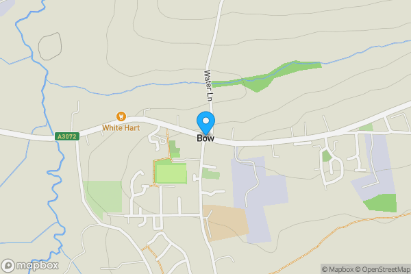 Map location for White Hart Hotel, Bow, Crediton, Devon, EX17 6EN