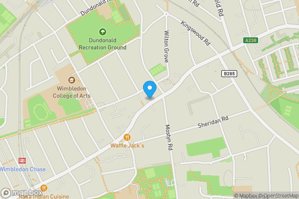Map location for 233C Kingston Road, Wimbledon, London, SW19 3NW