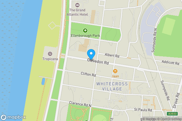 Map location for Clevedon Road, Weston-super-Mare, North Somerset, BS23 1DA