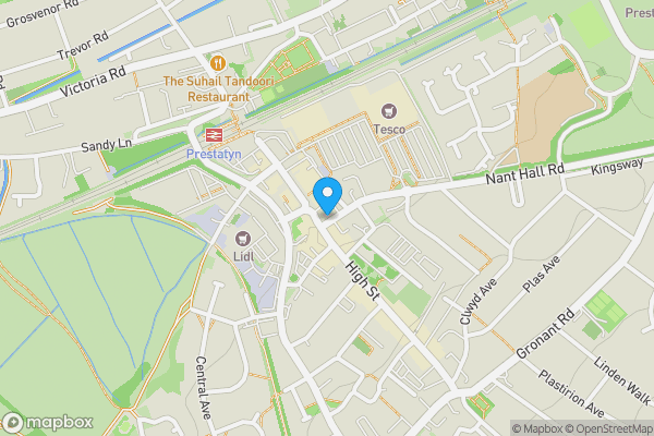 Map location for 79A, High Street and 1A Nant Hall Road, Prestatyn, Clwyd, LL19 9AH