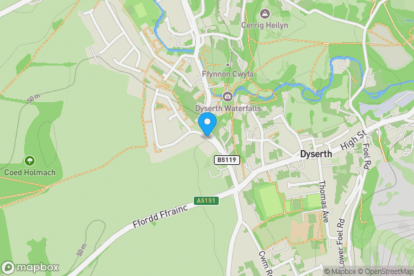 Map location for Y Bwthyn, Weavers Lane, Dyserth, Rhyl, Denbighshire, LL18 6EU