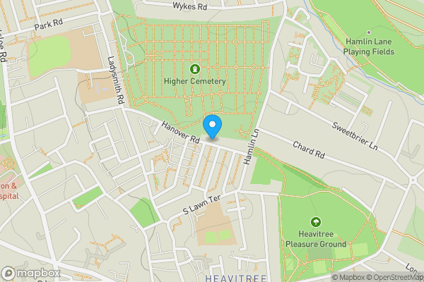 Map location for 21 Hanover Road, Exeter EX1 2SY