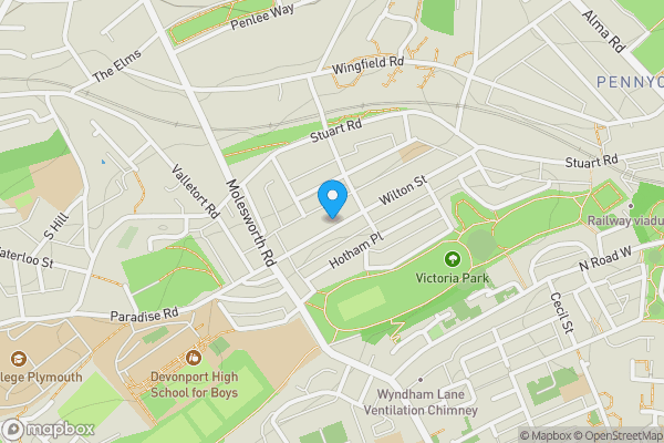 Map location for 100 Wilton Street, Plymouth, Devon, PL1 5LT
