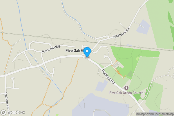 Map location for 1 Brook Farm Cottages, Five Oak Green Road, Tonbridge, Kent, TN11 0QN