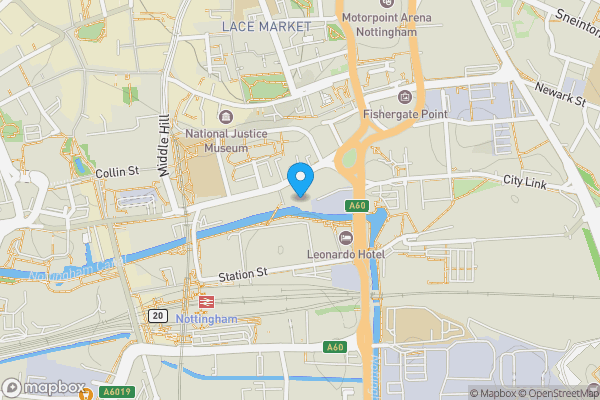 Map location for Apartment T201, Nottingham One Tower, 156 Canal Street, Nottingham NG1 7HG