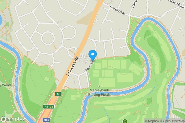 Map location for Mersey Crescent, Manchester, Lancashire, M20 2YJ