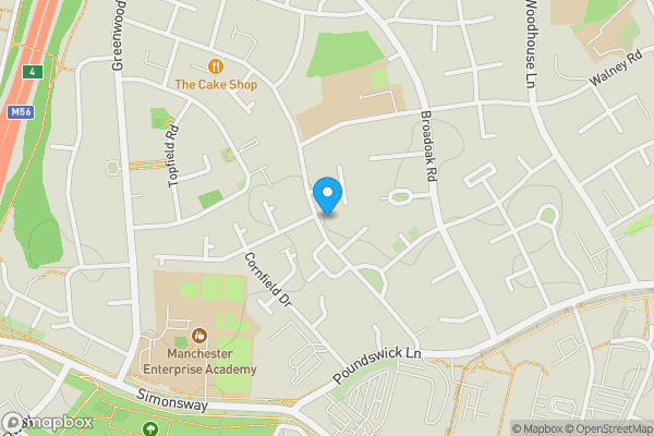 Map location for 91 Gladeside Road, Wythenshawe, Manchester, M22 9GF