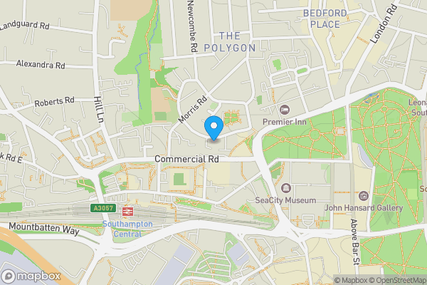Map location for Flat 1, 34, The Polygon, SOUTHAMPTON, Hampshire, SO15 2BN