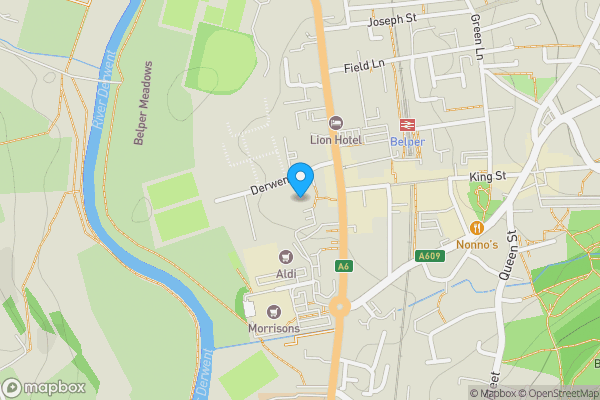 Map location for Land to the rear of Ada Belfield, Derwent Street, Belper DE56 1UQ