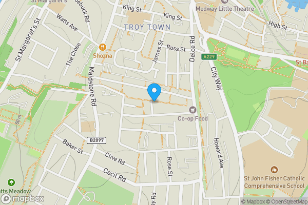 Map location for 14 Clarence Avenue, Rochester, Kent, ME1 2DX