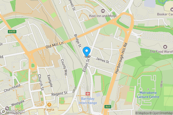 Map location for 16 Eldon Street North, Barnsley, South Yorkshire S71 1LG