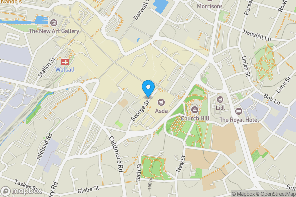 Map location for 63 George Street, Walsall, West Midlands WS1 1RS