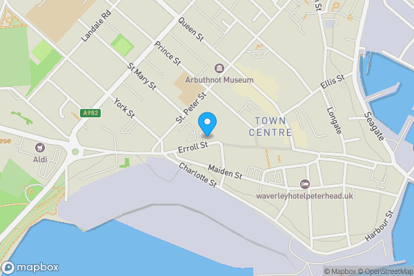 Map location for 14-16 Errol Street, The Original Factory Shop, Peterhead, AB42 1PX