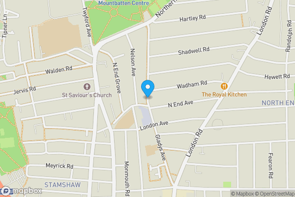 Map location for Gladys Avenue, Portsmouth, Hampshire, PO2 9BB