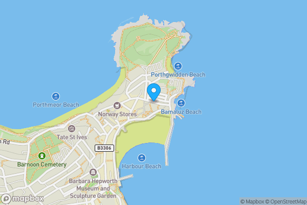 Map location for Flat 6 Sunnyside, Back Road East, St. Ives, Cornwall, TR26 1PE