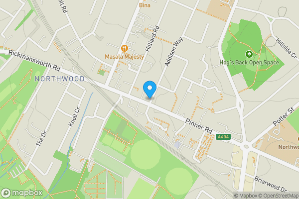 Map location for 100, 100a, 100b, 100c Pinner Road, Northwood, Middlesex, HA6 1BS