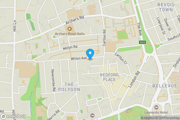 Map location for 22 & 22a Wilton Avenue, Southampton, Hampshire, SO15 2HJ