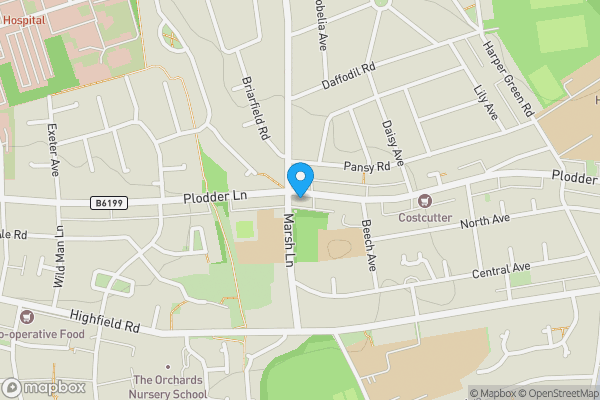 Map location for Land At 303 Plodder Lane, Bolton, Lancashire BL4 0BR