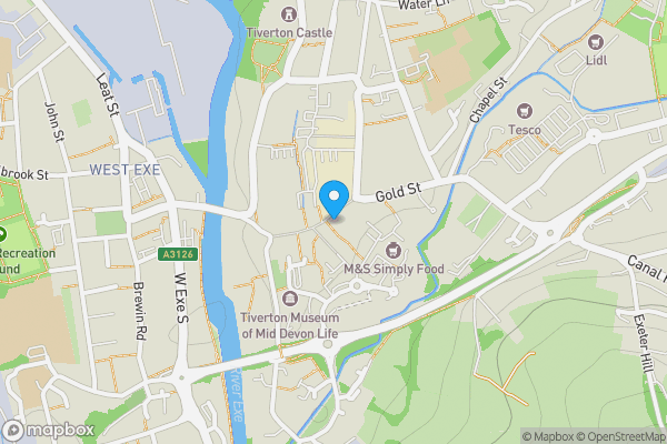 Map location for 29-31 Fore Street, Tiverton, Devon, EX16 6NA