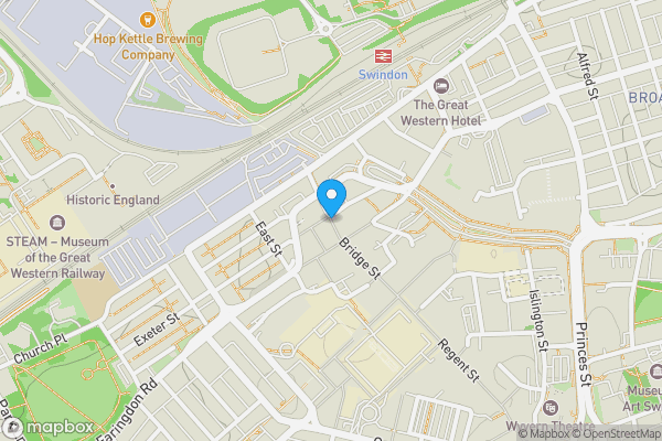 Map location for 32/34 Bridge Street Swindon Wiltshire SN1 1BP