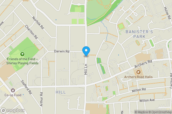 Map location for Hill Lane, Southampton, Hampshire, SO15 5ND