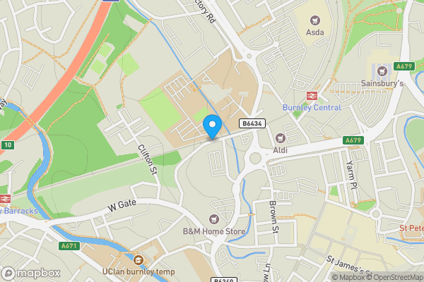 Map location for Land At Ashfield Road, Burnley, Lancashire, BB11 1BS