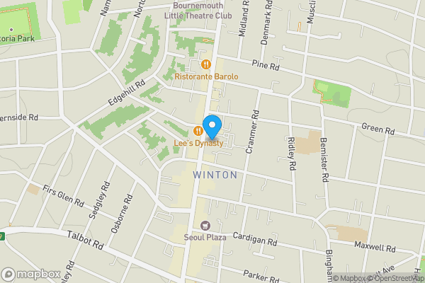 Map location for 447-457 Wimborne Road Winton Bournemouth Dorset BH9 2AN